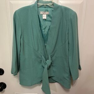 Simonton Says by George Simonton Teal tie front Jacket NWOT